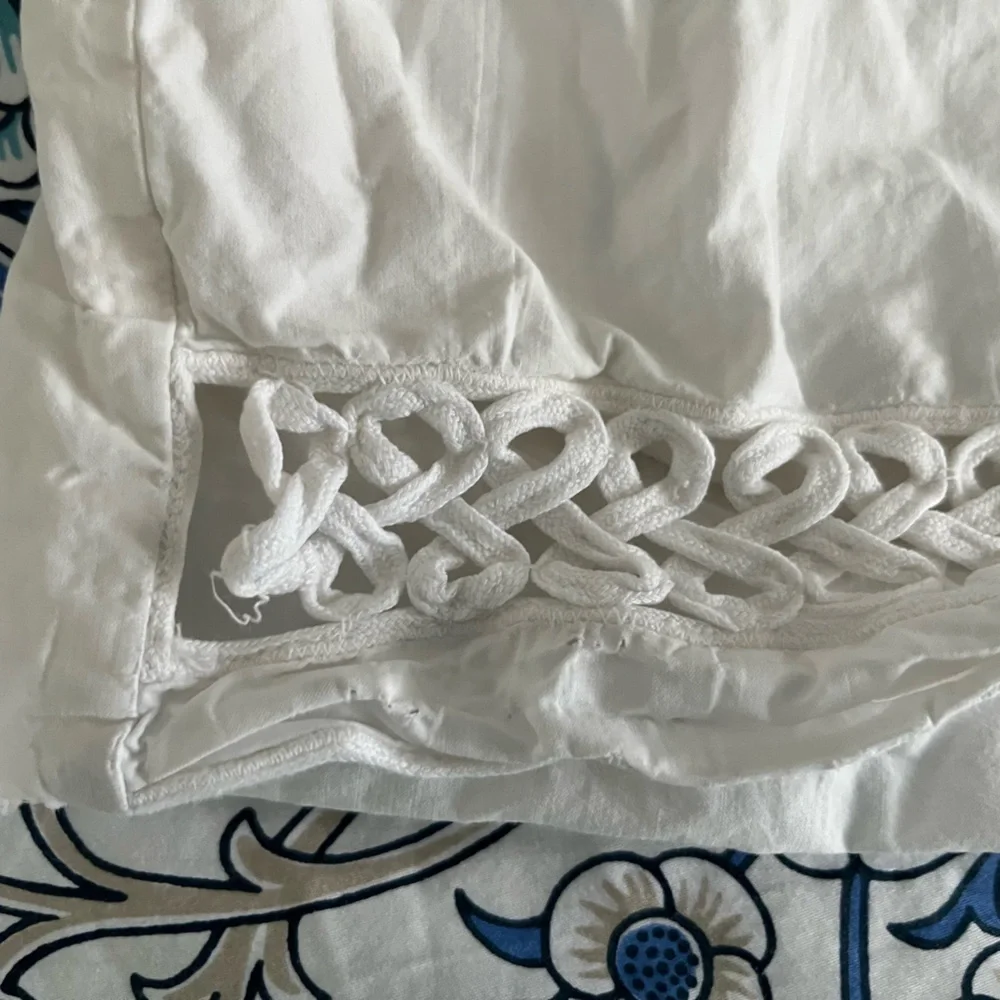 White Pillowcase with Intricate Lace Design